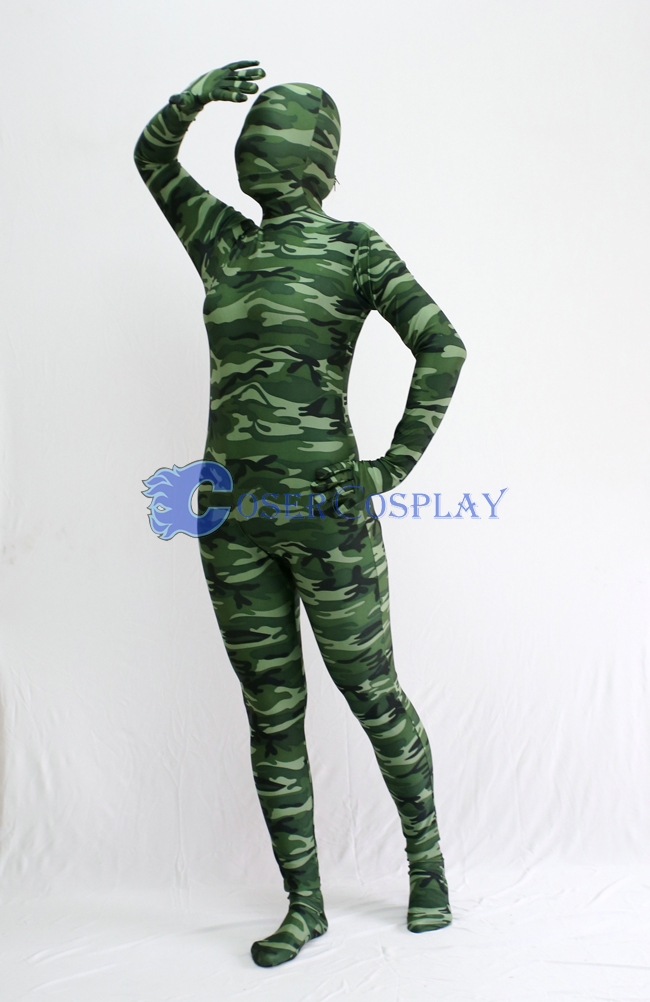 Army Green Camouflage Zentai Suit